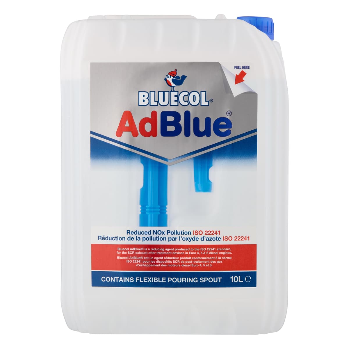 Bluecol AdBlue with Integrated Easy Pour Spout, 10L - High Purity Diesel Exhaust Fluid for SCR Equipped Vehicles, Reduces Emissions & Protects the Environment