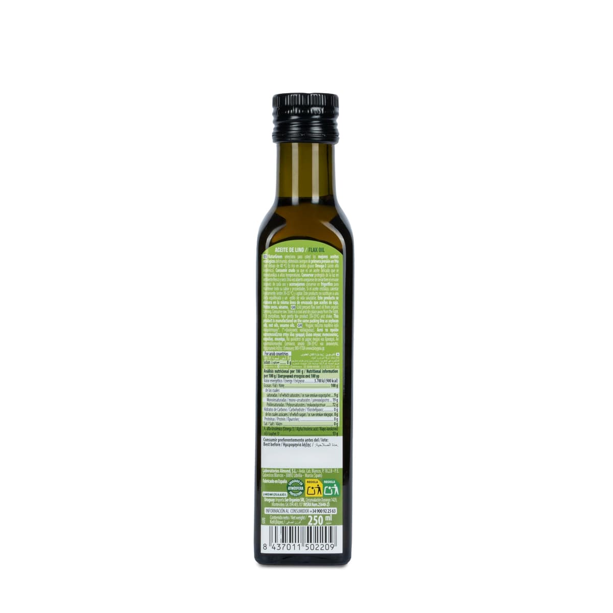 NaturGreen - Aceite Lino Bio, 100% Aceite de Semillas de Lino Ecológico, Rico en Omega-3, Primera Presión, 250 Mililitros, El embalaje puede variar — view 2