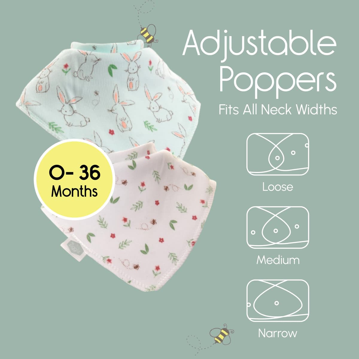Bandana Dribble Bibs - Cotton Front Baby Bibs Newborn to 24 Months - Newborn Baby Gifts - Bibs For Comfortable Kids — view 3