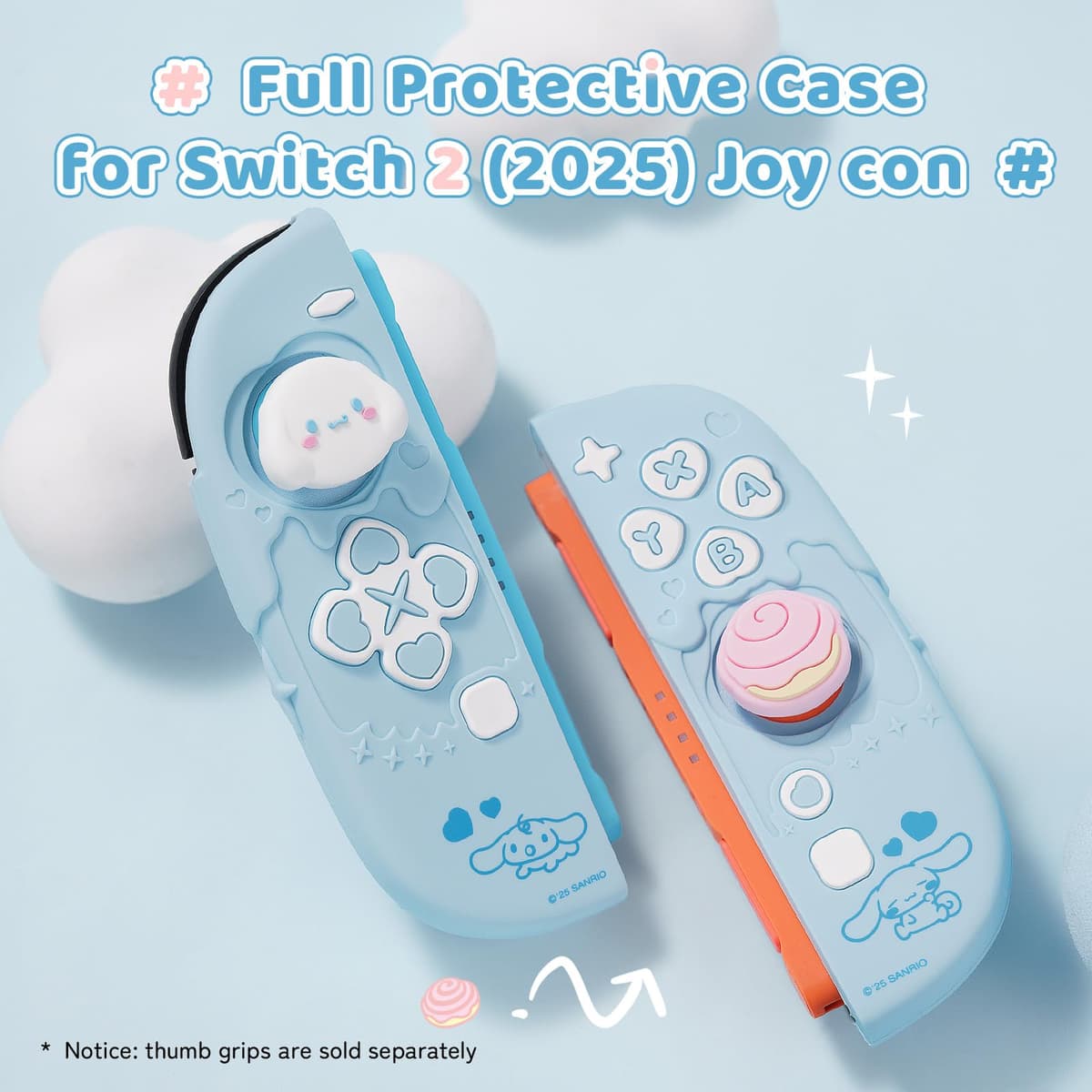 Kuitmor Protective Shell Compatible with Joy con of Switch 2 (2025 Model) Controller, Soft Silicone Cover Case, Anti-Scratch Protective Case for Switch 2025 (Blue（For Switch 2）) — view 2