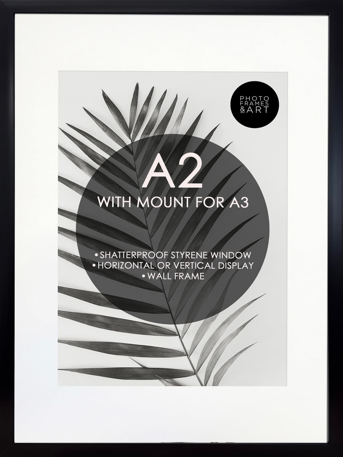 pf+a REAL GLASS A3 Black Frame Glass - PREMIUM A3 Picture Frame Black - Oxford A3 Print Portrait and Landscape Display — view 22
