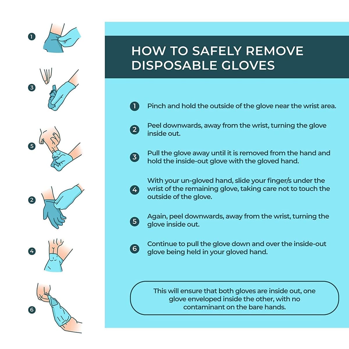 PRAIMA Surgicals Powder Free Nitrile Gloves, Food Grade, Hand Disposable Gloves - 100 Count - Blue (100, Large) — view 7