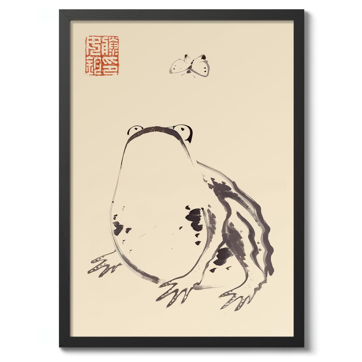 Matsumoto Hoji Sad Frog Poster, Japansese Art Woodblock Ukiyo-e Print, Framed Japanese Wall Art, Archival Matte, A1 (Print Only) - 84.1x59.4cm — view 37