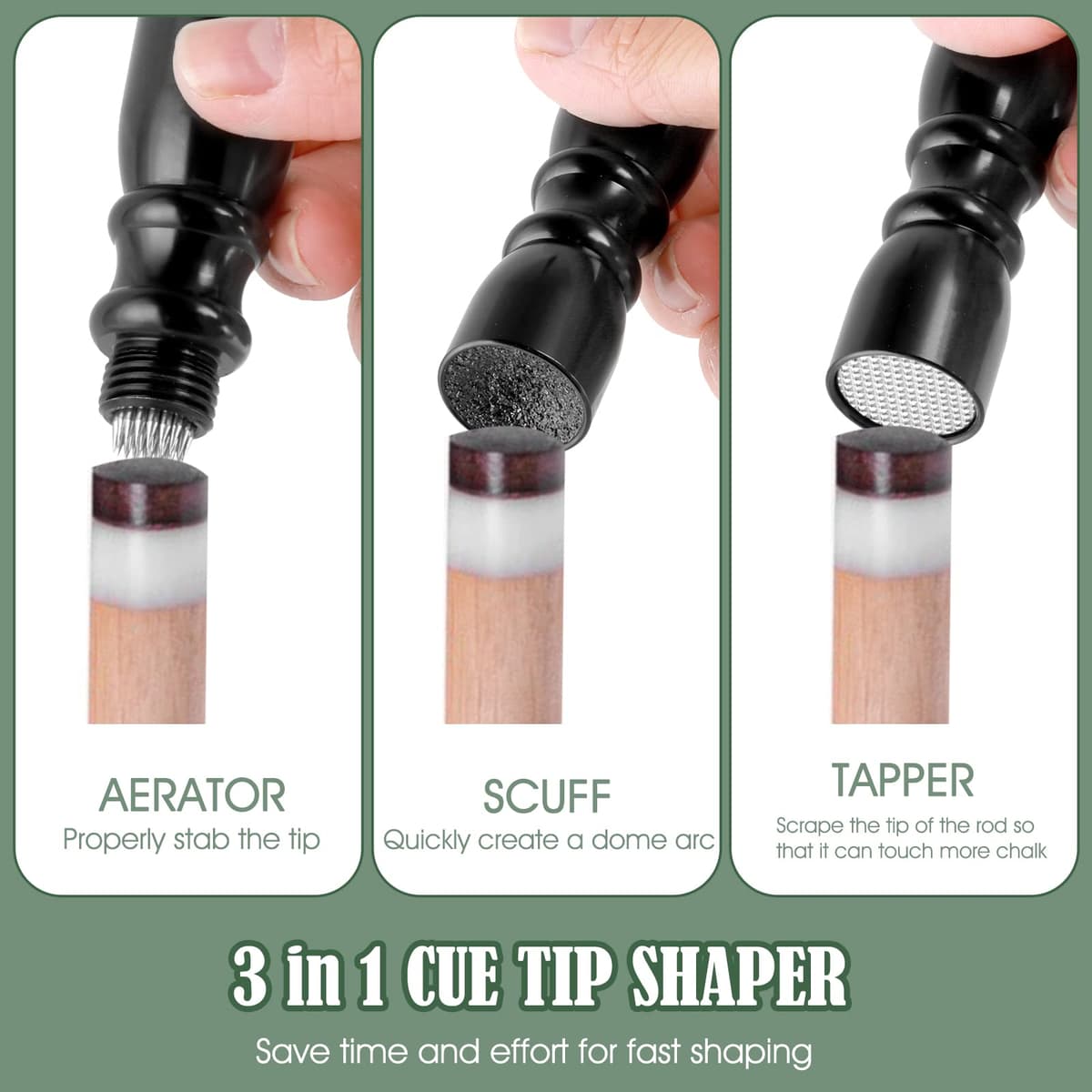 Thinp 1 Piece Herramienta de punta Billiard Cue Tool Black Billiard Cue Accessories Tip Billiard Cue Maintenance Tool, for Snooker Billiard Trimmer Tapper Repair Tool — view 4