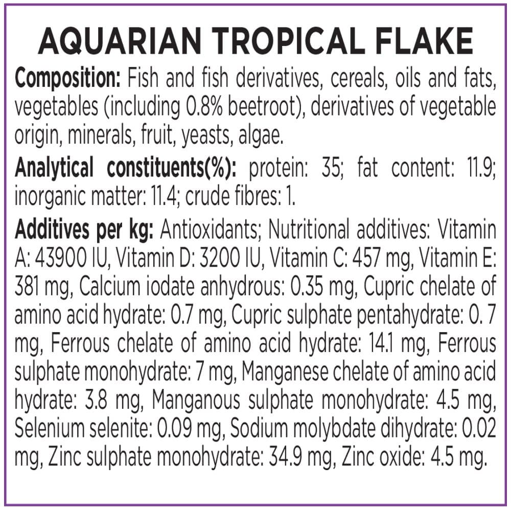 AQUARIAN Complete Nutrition, Aquarium Tropical & Temperate Fish Food Flakes, 50g Container — view 6