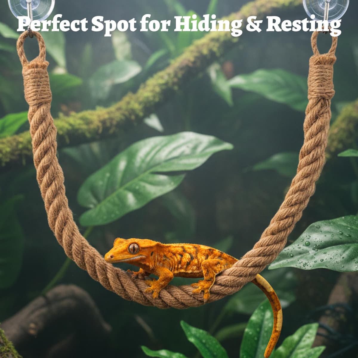 Leopard Gecko Accessories, Reptile Accessories for Climbing Exercise and Habitat Enrichment, Gecko Accessories with Durable 55CM Rope for Lizards and Snakes — view 4