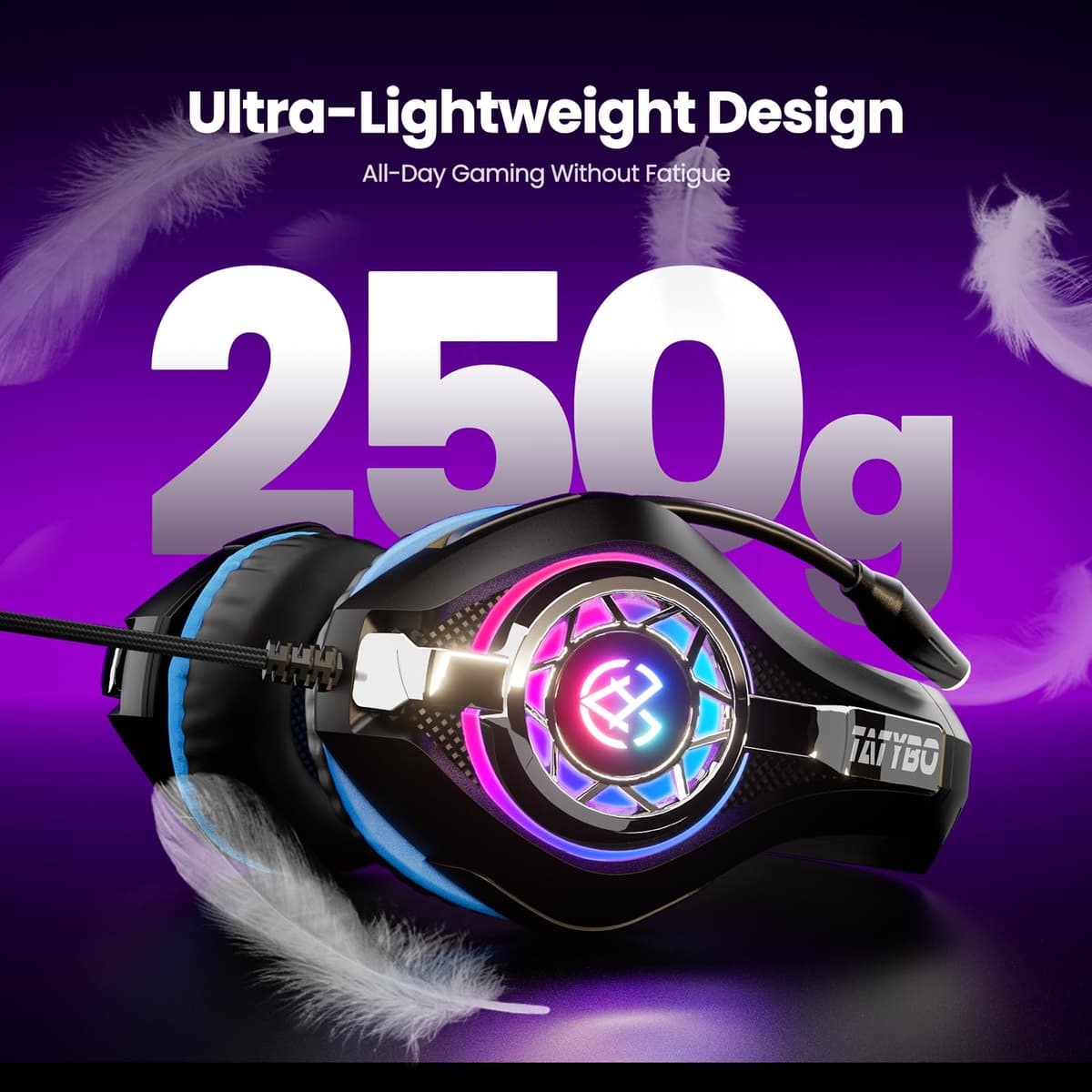Tatybo Auriculares para Juegos para Ps4 Ps5 XboxOne Switch PC con micrófono con cancelación de Ruido, Sonido estéreo de Graves Profundos — view 4