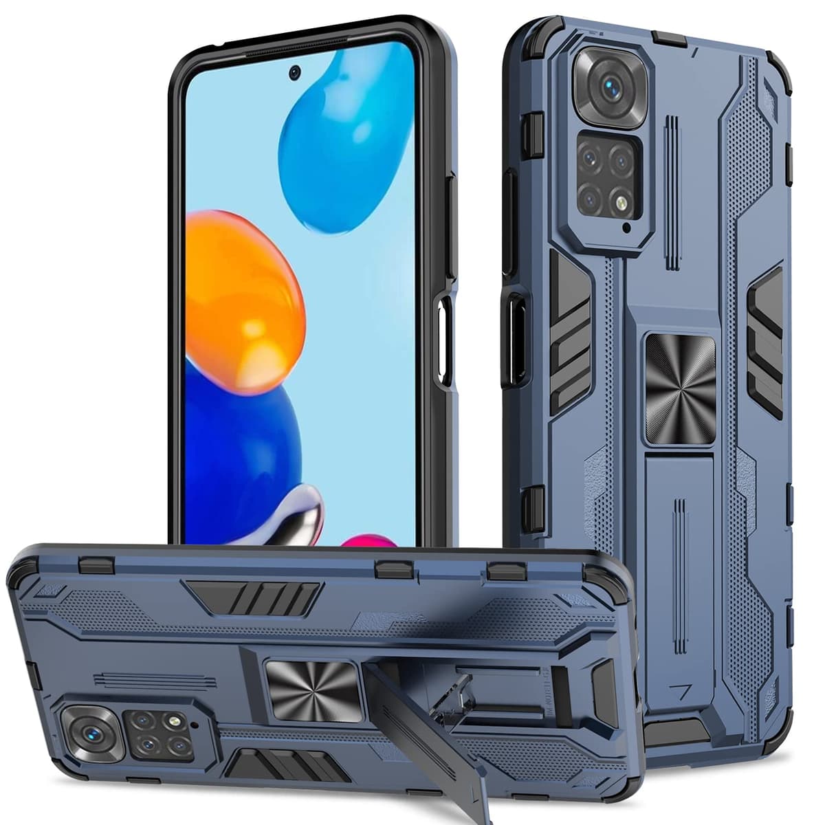 Funda para CMF Phone 2 Pro, Carcasa Antigolpes con Soporte anular metálico, Case Protectora de Grado Militar, Negro — view 1089