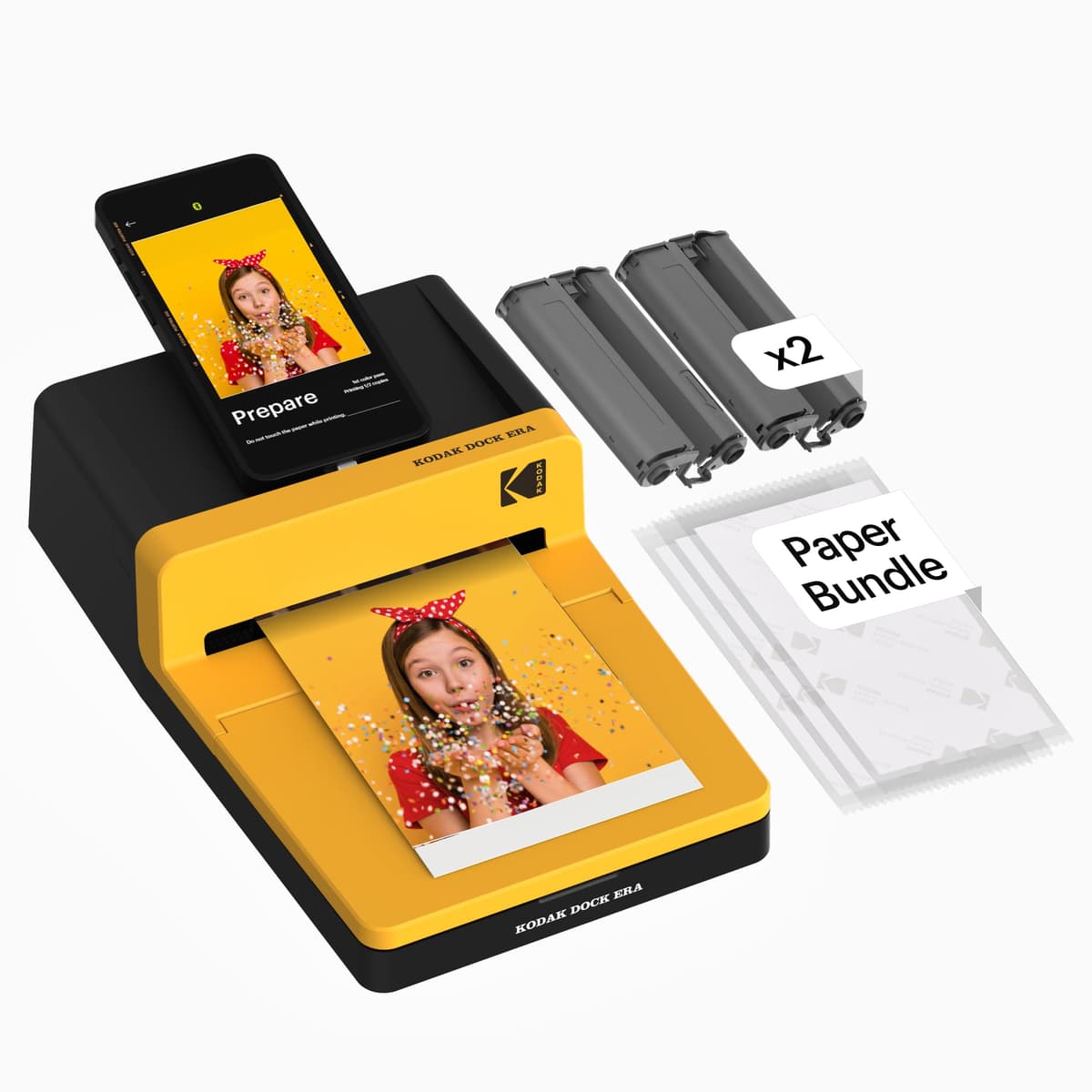 KODAK Dock Era 4x6'' Desktop Photo Printer, 50 Sheets, Docking & Bluetooth Smartphone Printer for iOS & Android, Instant Color Prints, 4PASS Dye Sublimation
