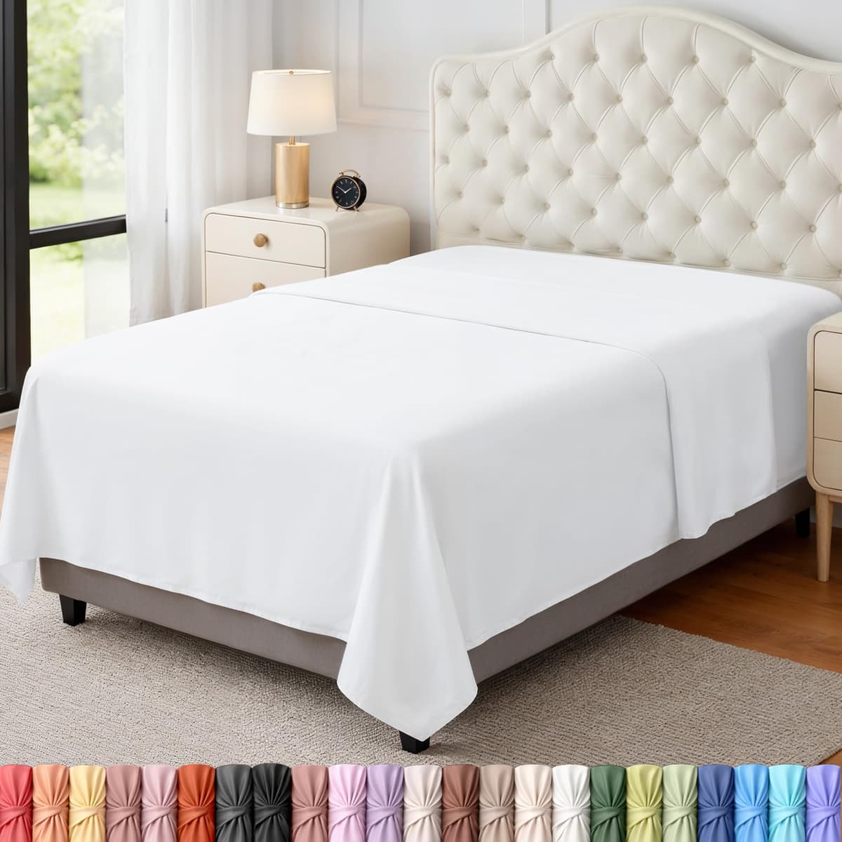 Utopia Bedding - Flat Sheet Double - Easy Care Soft Brushed Polyester - Microfiber Fabric - Wrinkle, Shrinkage, and Fade Resistant - White — view 15