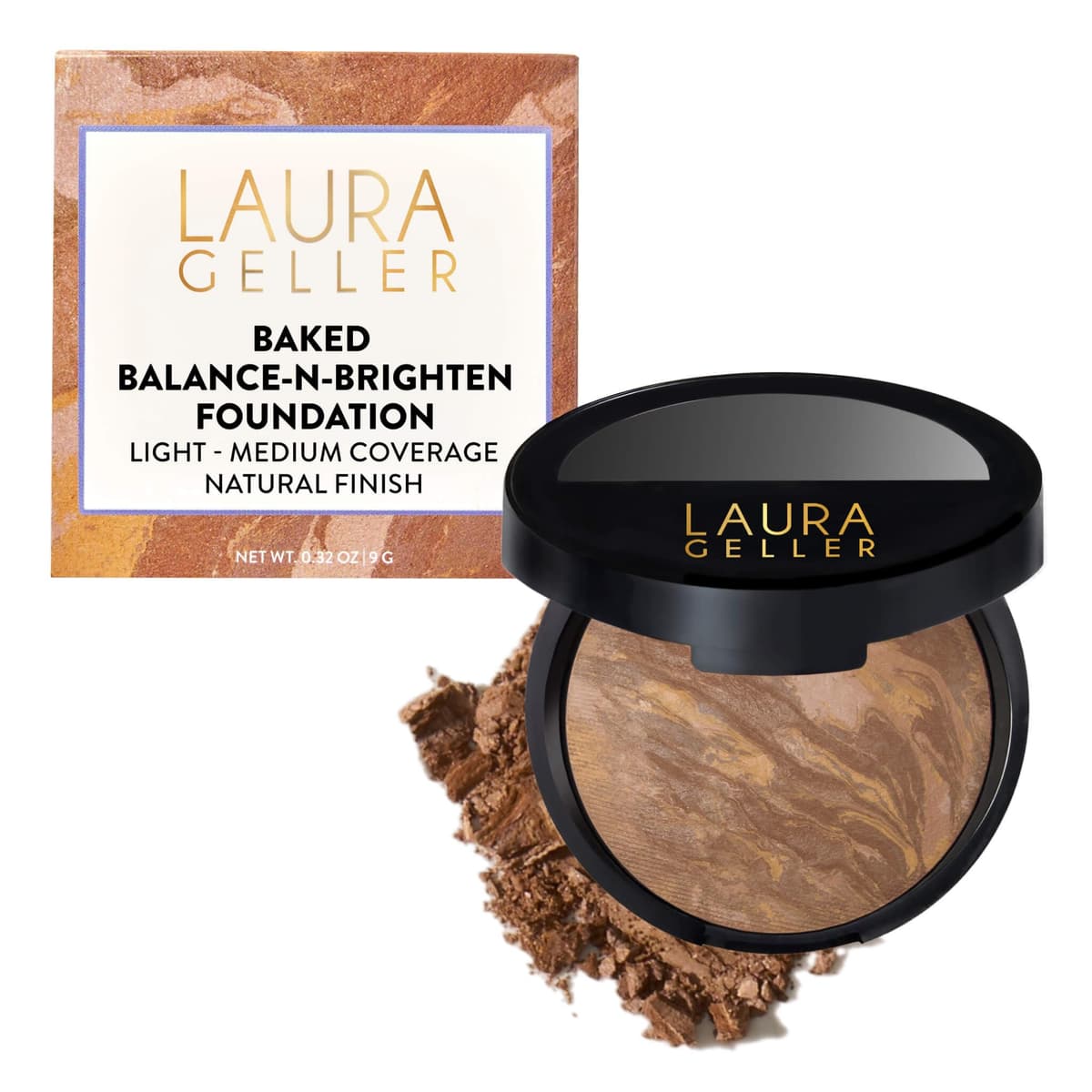 LAURA GELLER Baked Balance-n-Brighten Colour Correcting Powder Foundation (Medium) Buildable Light to Medium Coverage Baked Foundation, Demi-Matte Finish — view 16