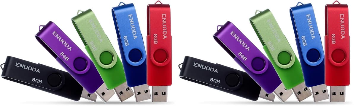 ENUODA 16GB USB Stick 1 Pack Memory Stick USB 2.0 Flash Drives Swivel Design Pen Drive for Data Storage Thumb Drive with LED Light (Black) — view 17