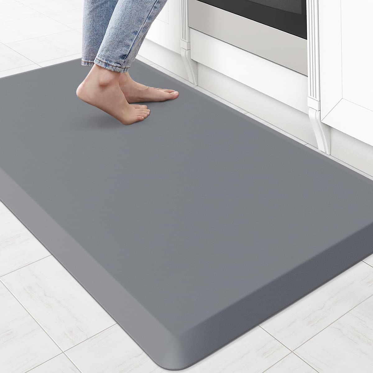 KitchenClouds Kitchen Mat Cushioned Anti Fatigue Rug 17.3"x28" Water Resistant Non Slip Standing Desk Mat Comfort Floor Mats for Kitchen House Sink Office (Khaki) — view 40