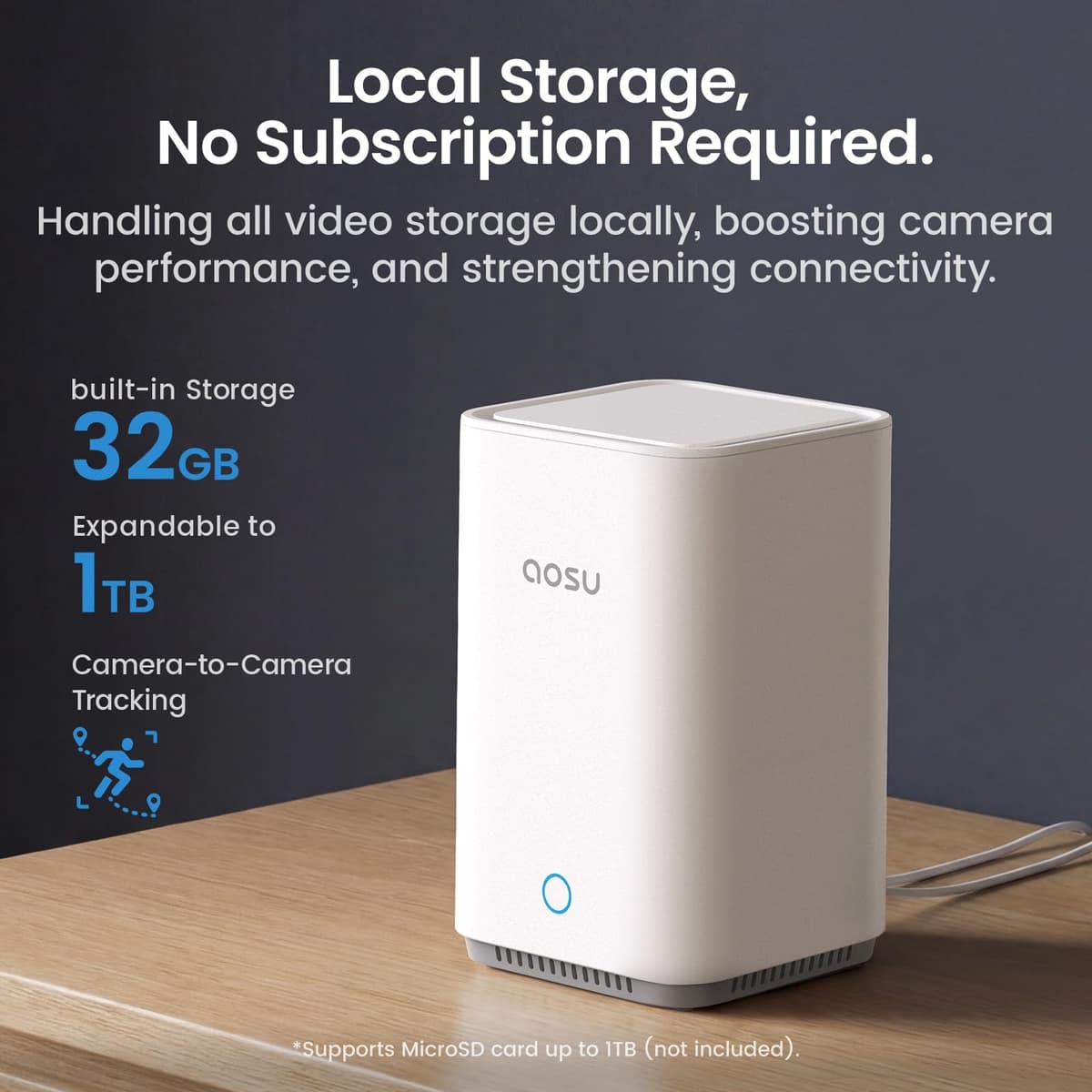 aosu Wireless Indoor/Outdoor Security Camera Kit with aosuBase Local Storage, 2K with 6X Zoom, 4-View Live, Cross-Camera Person Timeline, PIR + AI Human Detection, Color Night Vision, 4-Cam-Kit — view 4