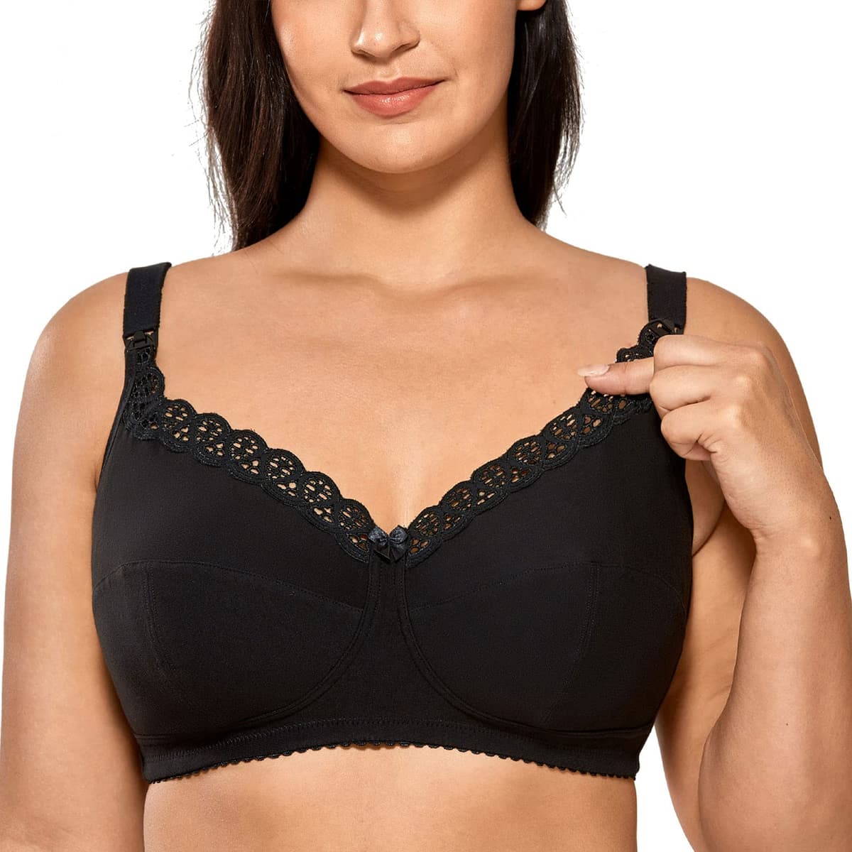 Gratlin Women's Nursing Bras Cotton Plus Size Maternity Wireless Comfort Breastfeeding Bra