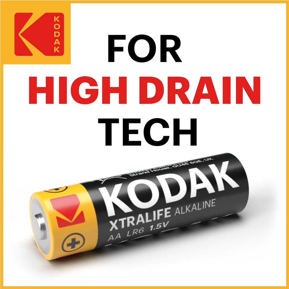 Kodak Xtralife 60-Pack AA Batteries, Double A Alkaline Battery Pack, 1.5V, 10-Year Shelf Life, LR6, Ideal for High-Drain Devices, 12x More Power, Plastic Free Cardboard Outer Carton — view 3