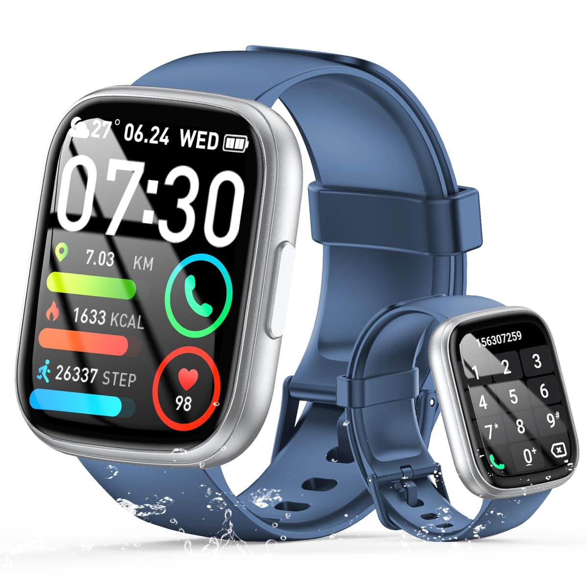Smart Watch for Men Women Answer/Make Call, 1.95" HD Fitness Watch with Heart Rate/Sleep/Stress Monitor, 2026 Activity Tracker with 110+ Sport Modes, IP68 Waterproof Smartwatch for Android iOS, Black — view 11
