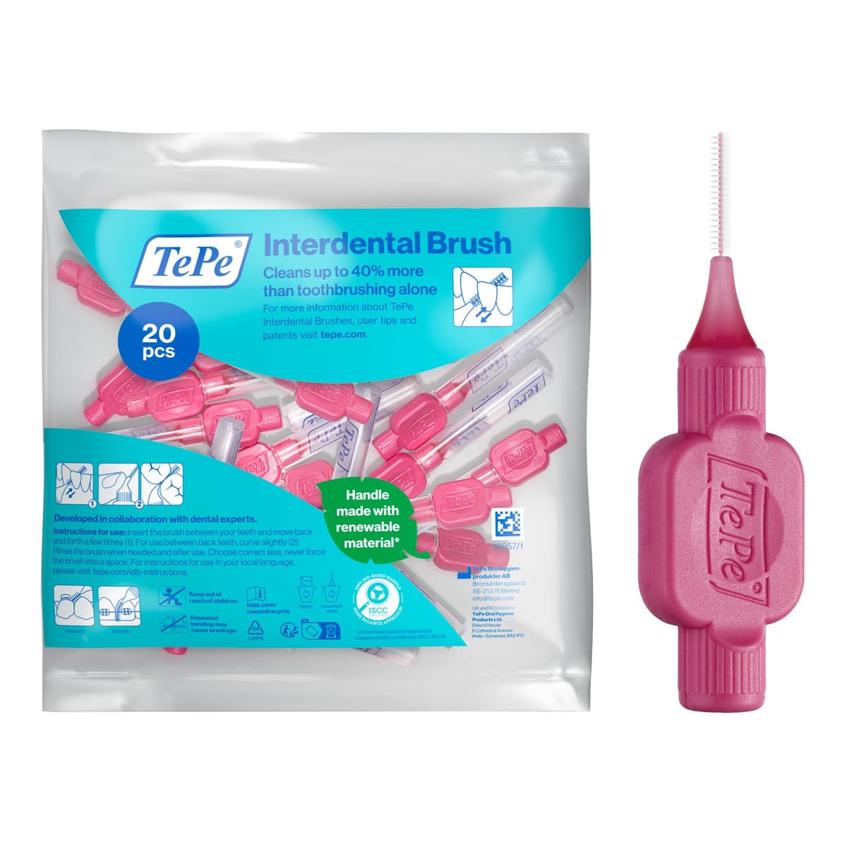 TePe Interdental Brush, Original, Yellow, 0.7mm/ISO 4, 8pcs, efficient Cleaning Between Teeth, Plaque Remover and Dental flosser for Small Gaps — view 15