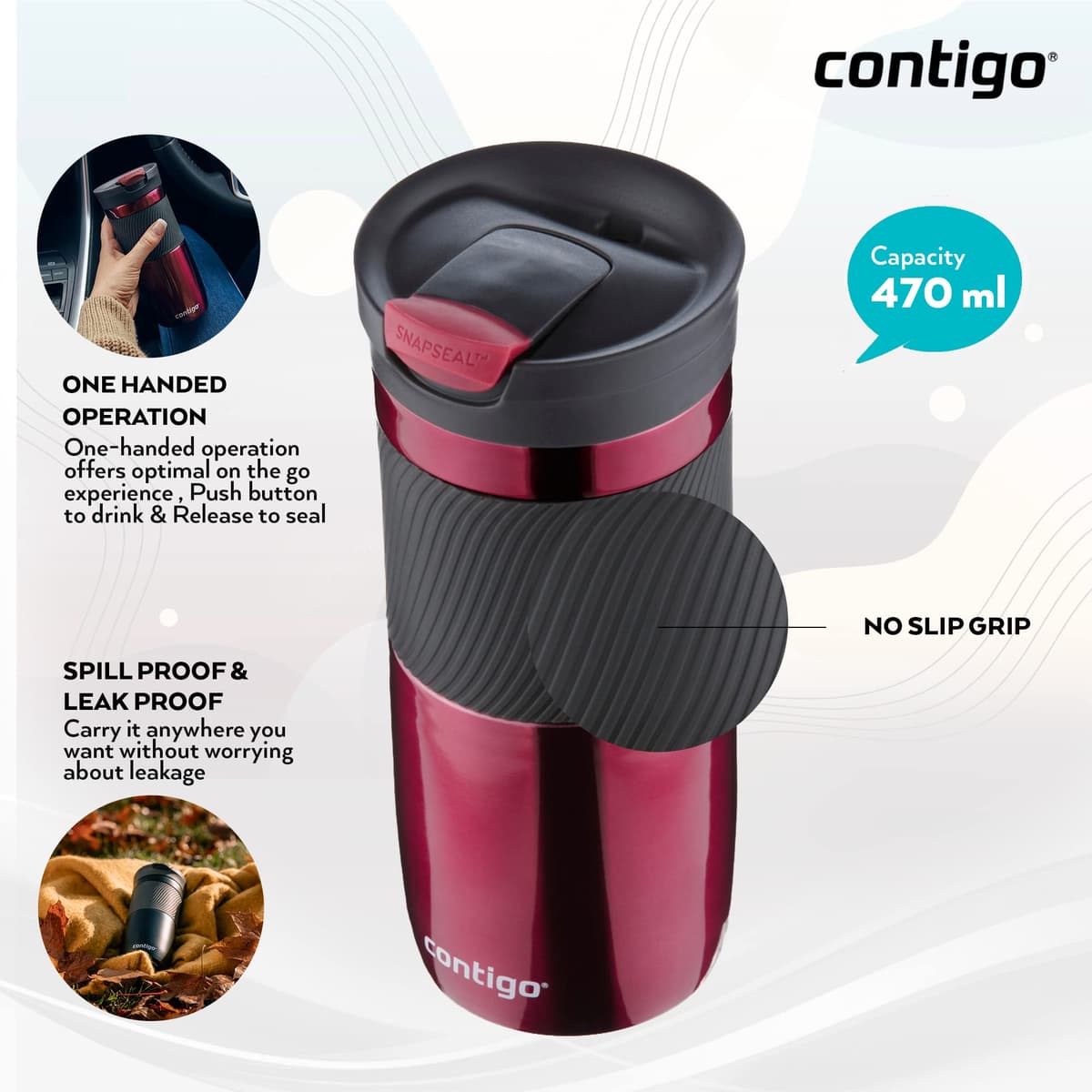 Byron SNAPSEAL™ Travel Mug, 470 ml — view 3