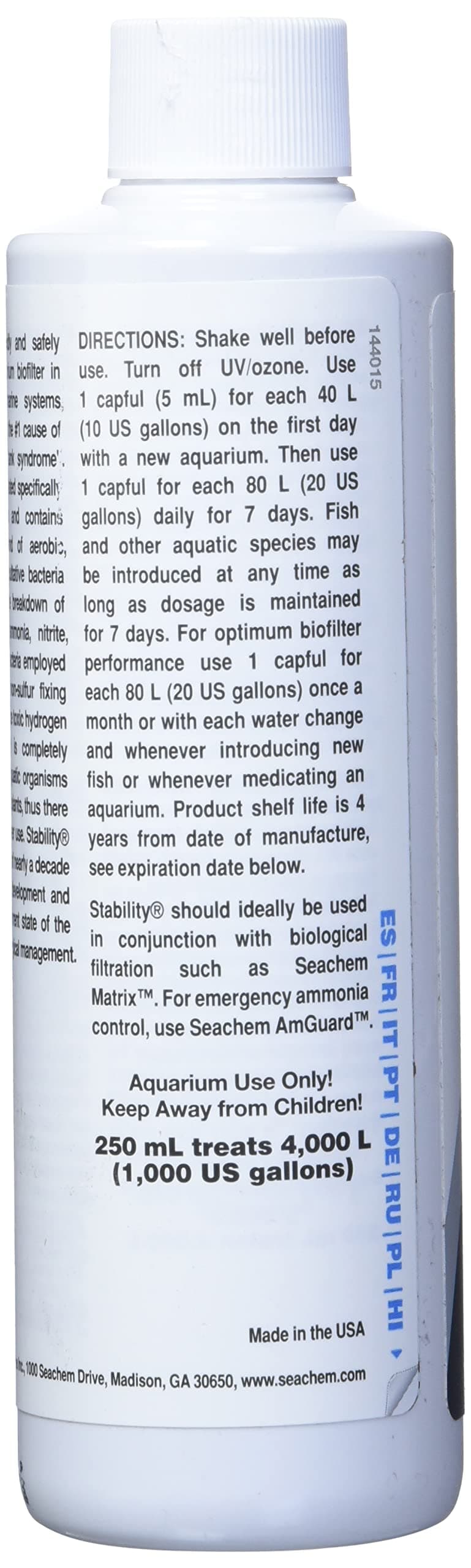 Seachem Tratamiento de Agua de Estabilidad, 250 ml — view 4