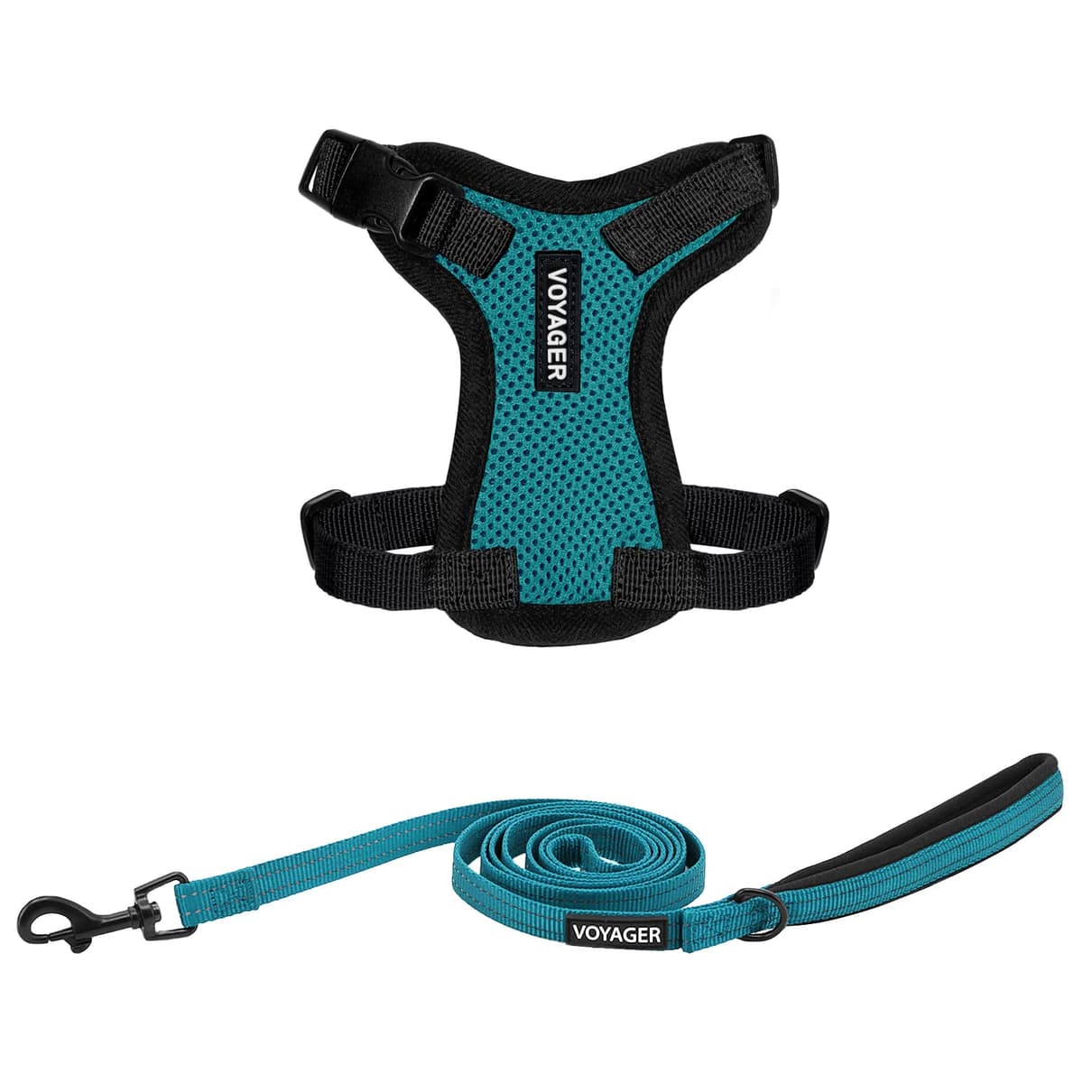 Best Pet Supplies Voyager Step-in Lock Pet Harness – All Weather Mesh, Adjustable Step in Harness for Cats and Dogs Turquoise (Matching Trim), XL (Chest: 22-36") — view 11