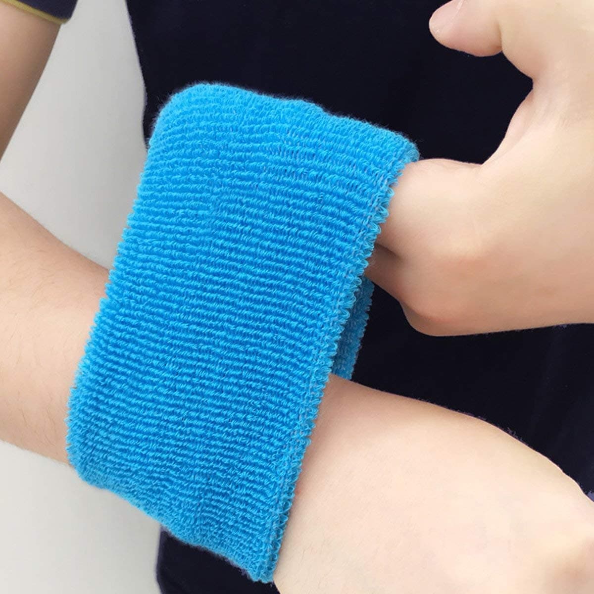 Czemo 12 Pares Muñequeras Deportivas Pulseras de algodón Coloridas Sweatband para Tenis Baloncesto — view 4