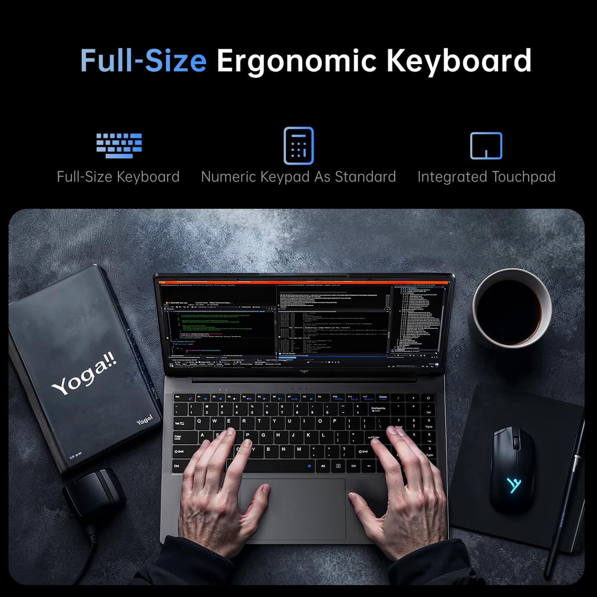 ACEMAGIC 15.6 inch Laptop - Ryzen 4300U Processor Up to 3.7GHz (Beat 3500U/N95/N100) Notebook Laptops, 16GB Ram DDR4 512GB SSD Student Laptop, Support 1080P, TF Card, WiFi, BT5.0 — view 6