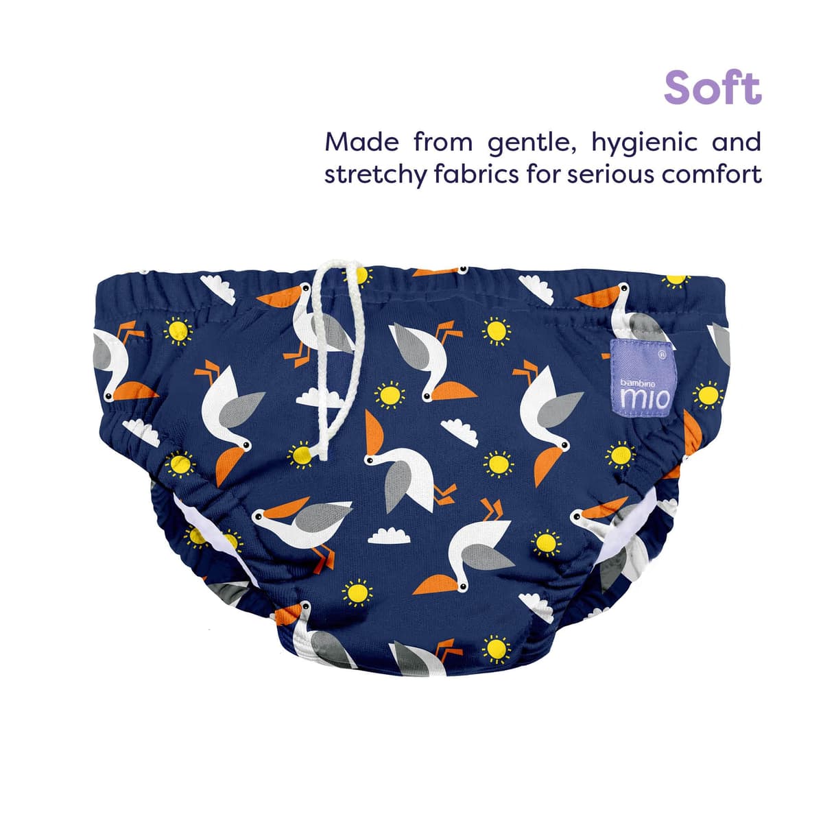 Bambino Mio Baby and Toddler Reusable Swim Nappy Pant, 2-3 Years, Whale Wharf, Boys and Girls — view 3