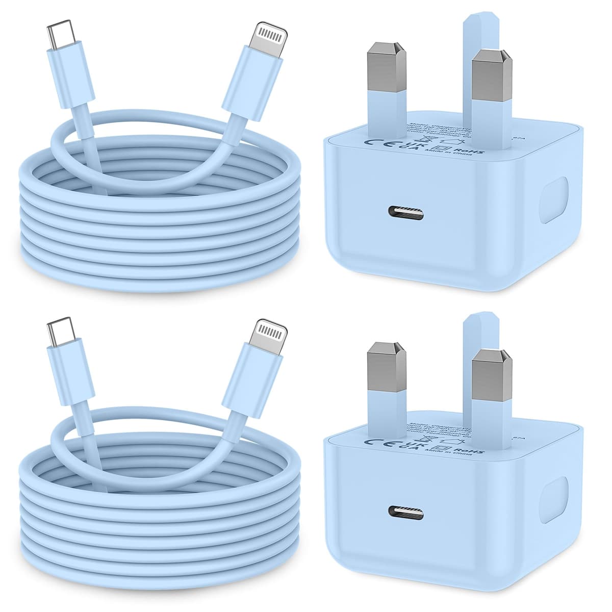 KTDRJN for iPhone Charger Fast Charge, 2Pack PD 20W Fast Apple Charger Cable 2M, iPhone Fast charger Plug with USB C To Lightning Cable for iPhone 14 13 12 11 Pro Max XS XR X 8 7 6 Plus, iPad and iPod — view 9