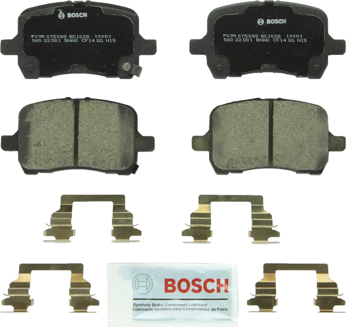 Bosch BC914 QuietCast Premium Ceramic Disc Brake Pad Set For: Acura ILX; Honda Accord, Civic, CR-V, Element, Fit, Front — view 220
