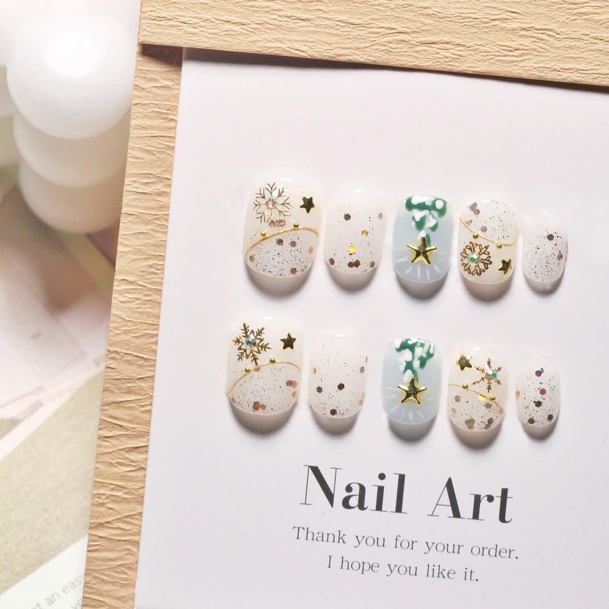 Sun&Beam Nails Handmade Press On Nail Long Coffin Ballerina Pink Flower Acrylic Fake Tip 3D Design Art Charms Cute with Storage Box 10 Pcs (S) — view 70