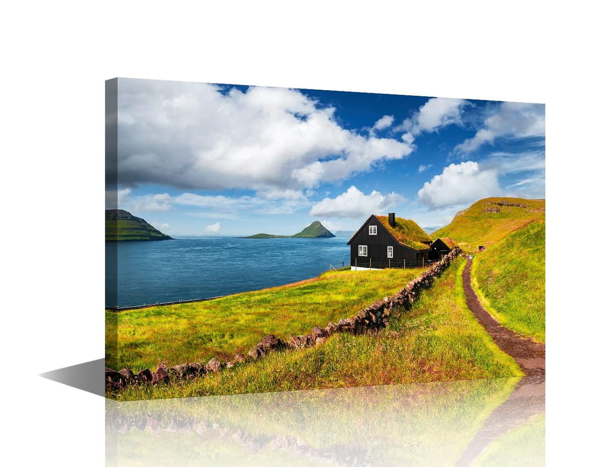 Wall Art for Living Room Beach Canvas Art Wall Decor Blue Sea Sunset Pictures Print on Canvas Natural Landscape Painting Seascape Artwork Stretched Framed Ready to Hang 12x18inch — view 32