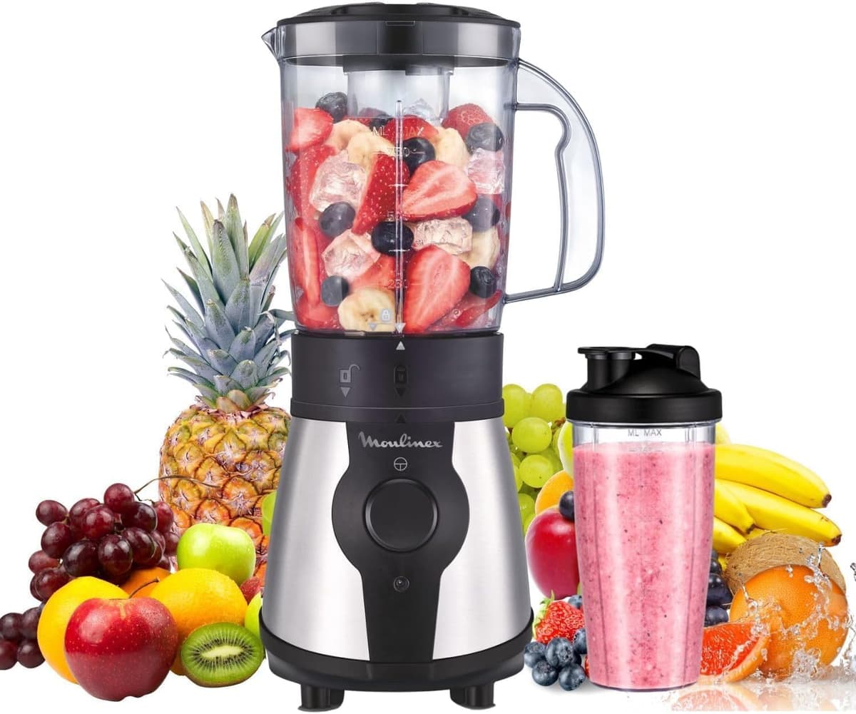 Moulinex Blendeo+, 450 W Blender, 1.5 L Jug, 2 Speeds + Pulse Function, Ice Chopper, Removable and Very Resistant Blades, Grey, LM2C08F0 — view 8