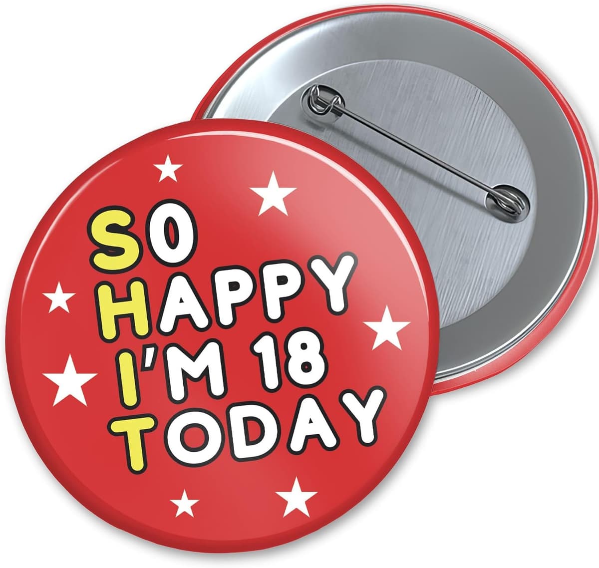 Birthday Badge 76mm With Metal Back 18th