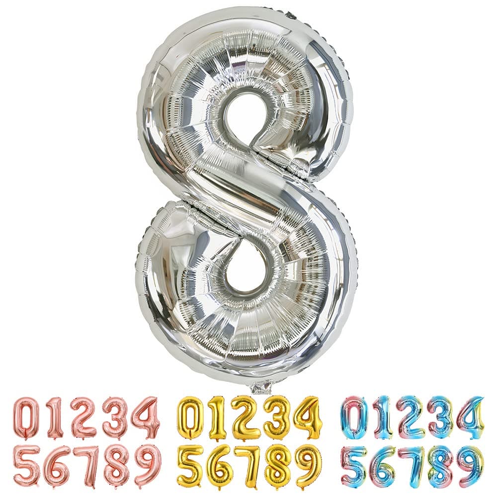Foil Globo Número 5 Azul 40" (101cm), Inflable Helio o aire, Gigante Numeros 0-9, 10-19, 20-29, 30-100, Grande Globos Decoración para La Boda Aniversario y Cumpleaños Fiestas — view 556