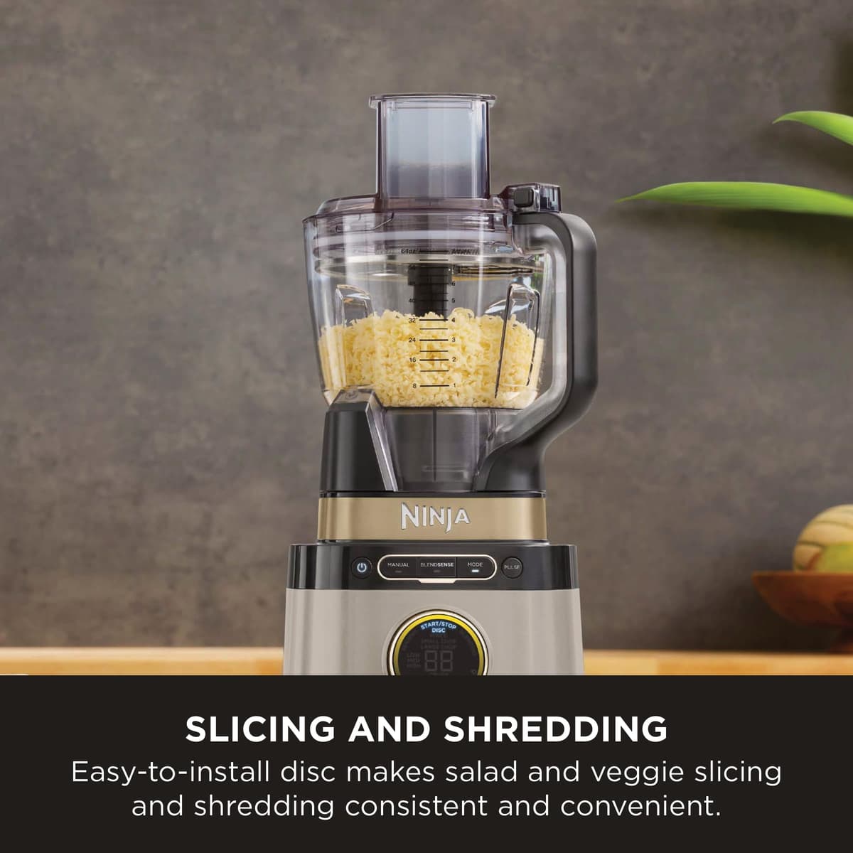 Ninja 3-in-1 Detect Power Blender Processor Pro, Powerful 1200W Blender, Food Processor Bowl, Dough Blade, 2x Single Serve Cups, Jug, Make Pizza Dough, Blend, Chop & Mix, Stone Gold, TB401UKSTGD — view 15