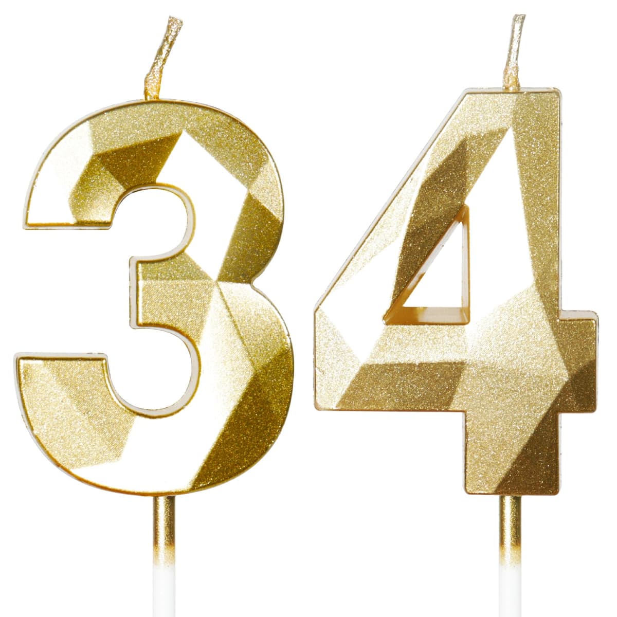 Yiran 50th Birthday Candles, Gold Number 50 Happy Birthday Candles, Cake Topper Decorations for Birthday Party, Wedding Anniversary Celebration Supply — view 182