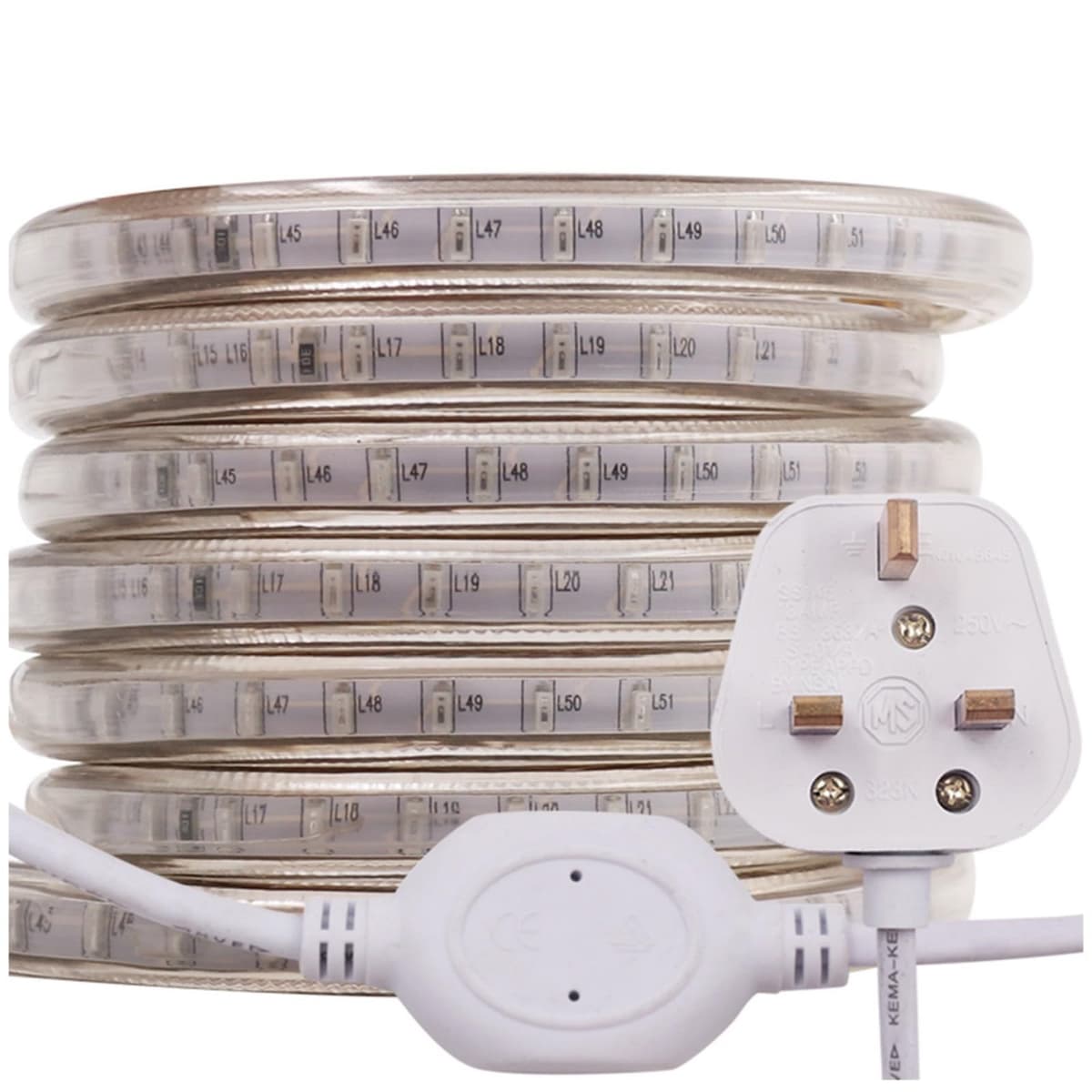 2m LED Strip AC 220V 240V IP65 Waterproof 3014 SMD 120LEDs/m Commercial Rope Light, Cold White Ribbon for Home Kitchen Cabinets Ceiling Garden Decoration UK Plug — view 12