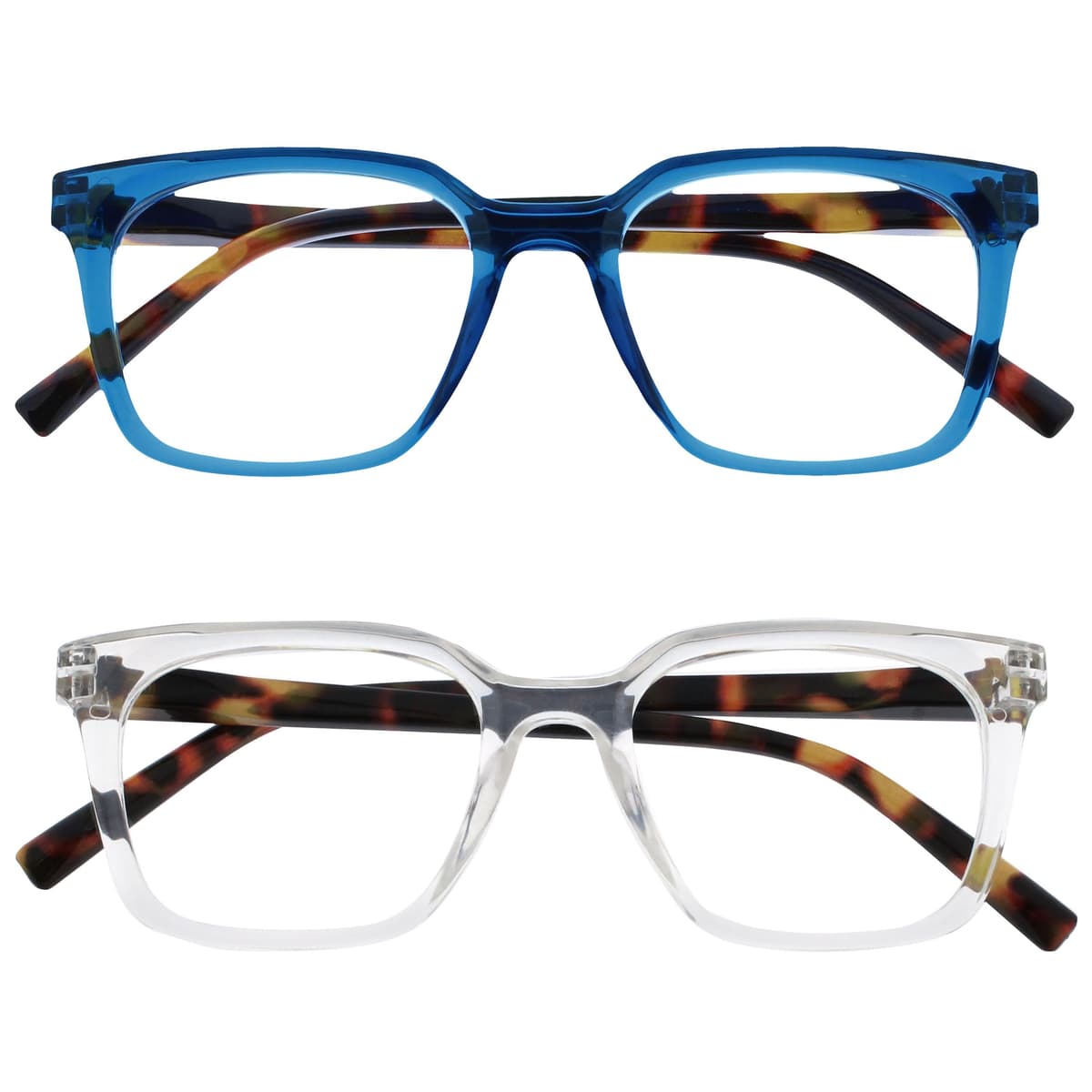 OPULIZE KOI Reading Glasses - Elegant Wide Rectangular Frame - Optimum Vision - Men Women - Spring Hinges, 1 Pack - Aqua — view 12