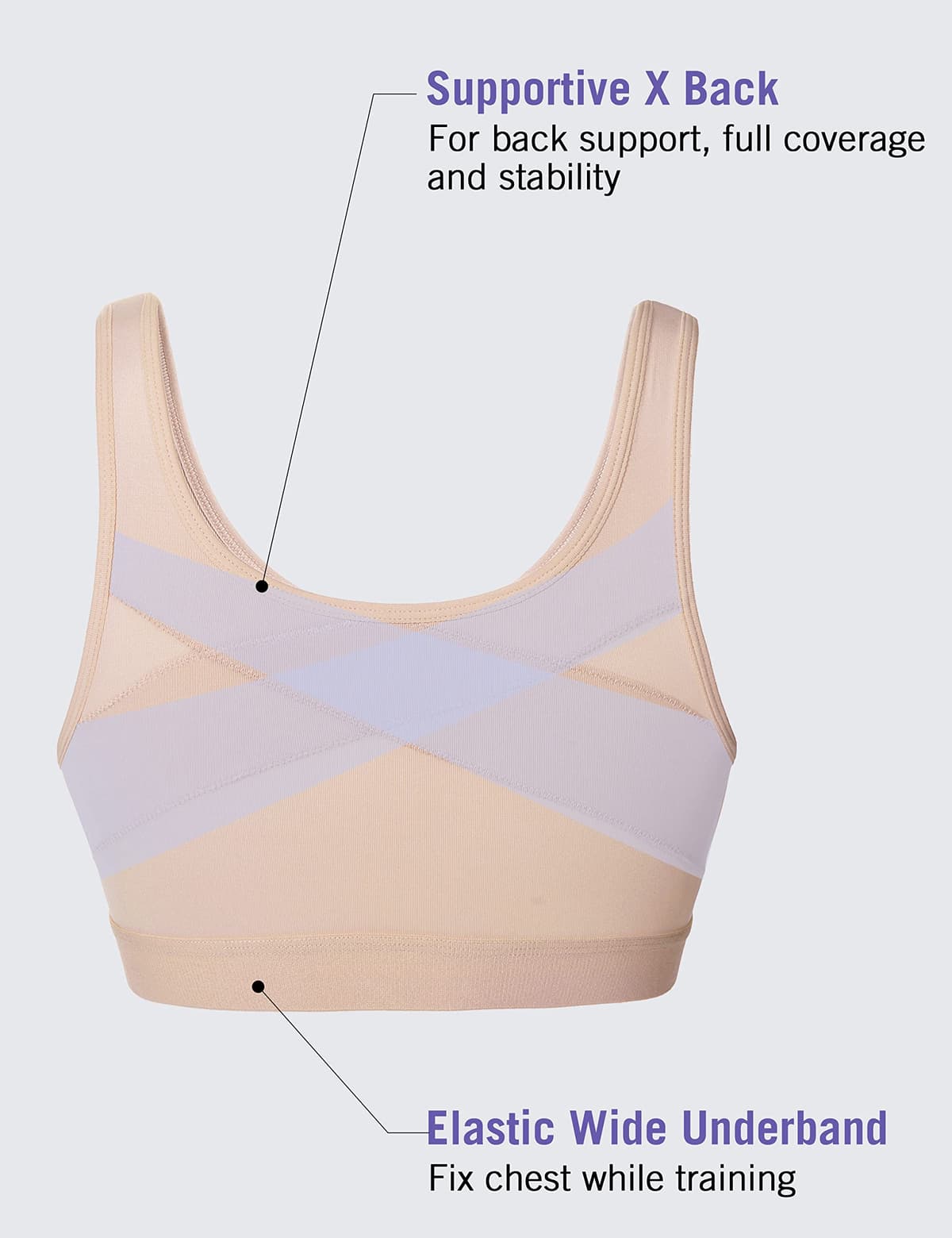 SYROKAN Women's Sports Bra High Impact Front Fastening Zipper Wireless Post Surgery Support Workout Bra — view 5