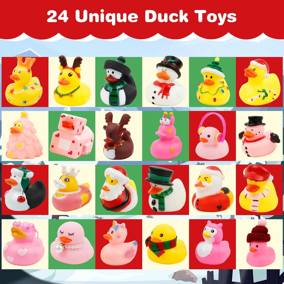 Calendario de Adviento 2025 para Niños con Patitos de Goma para el Baño, Juguetes para Niños, Niñas y Bebés, Regalos para Fiestas de Navidad y Pequeños Regalos — view 2