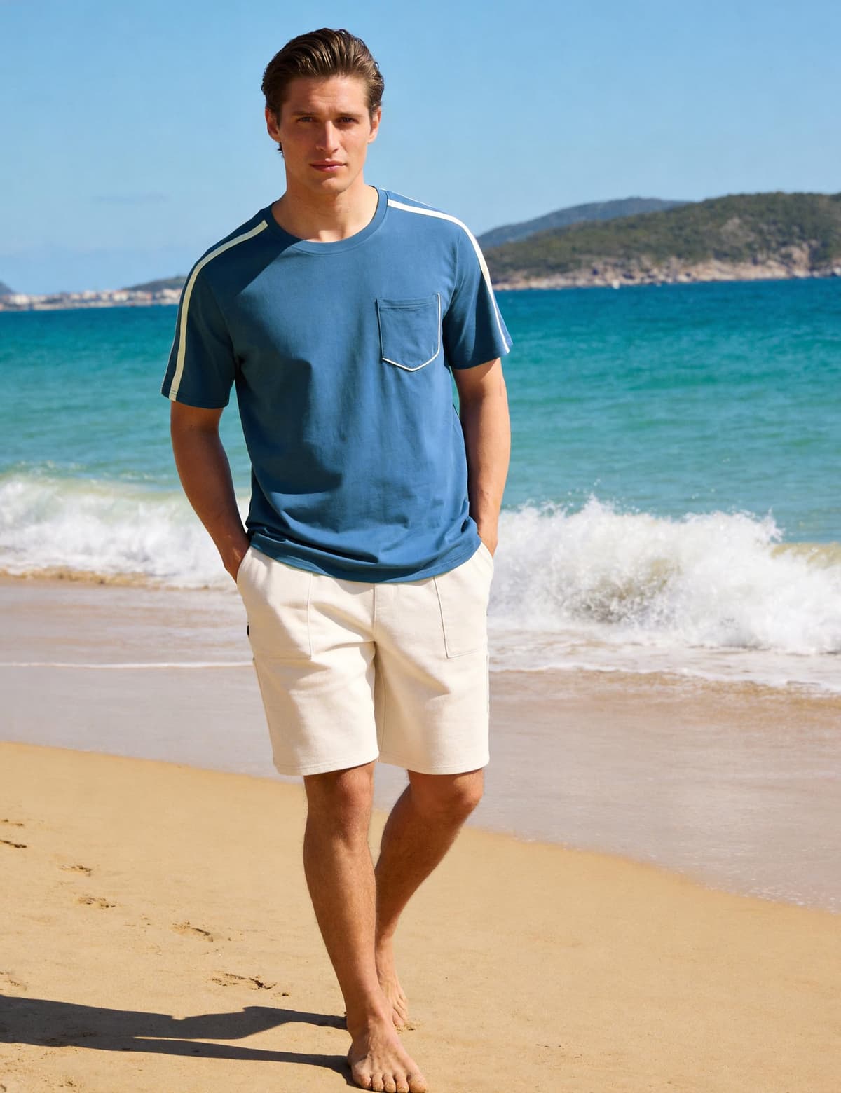 Camiseta de algodón para hombre, cuello redondo, manga corta, informal, verano, tops de corte regular, suave, transpirable, fácil de limpiar, para el tiempo libre y el día a día, S-3XL — view 2