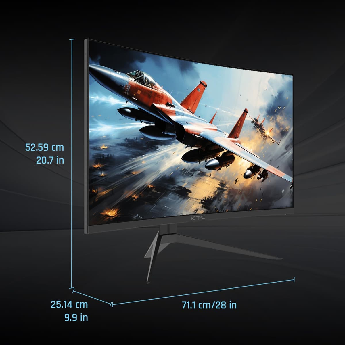 KTC 32 Inch Curved Gaming Monitor, Full HD 1080P@240Hz Monitor, VA 1500R, 1ms, Adaptive Sync, HDR10, HDMI 2.0 / DP1.4, 125% sRGB, VESA, Compatible with Desktop, Laptop, PS5, Xbox, Switch and More — view 6