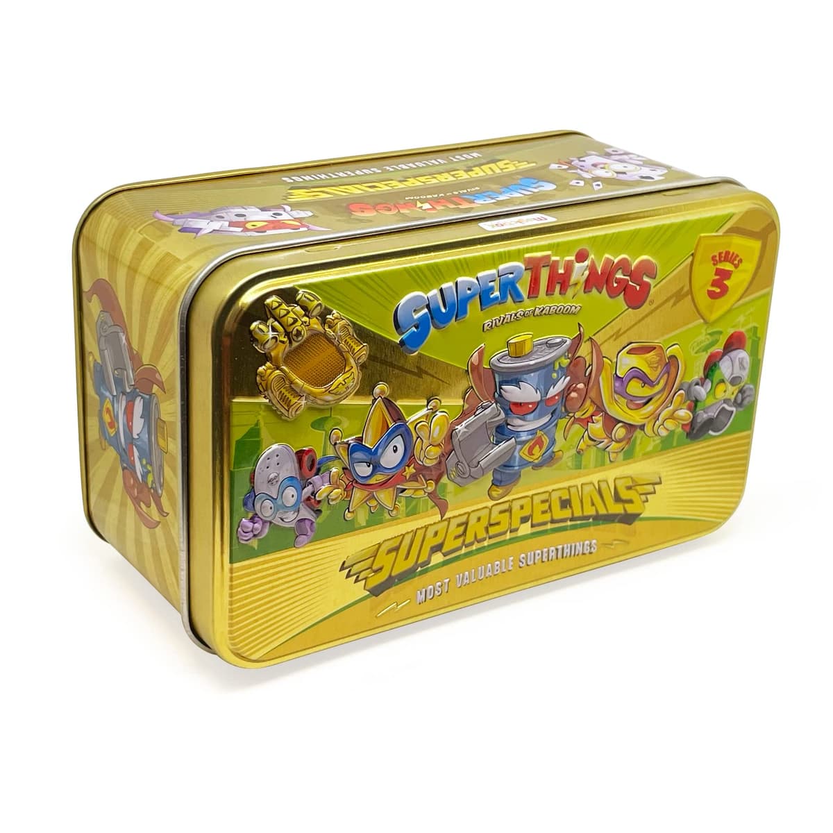 SUPERTHINGS Lata Gold Serie 5, Incluye el ultrararo (Kid Fury), los 2 líderes Dorados, los 6 capitanes Plateados y los 2 Aerowagons Dorados — view 9