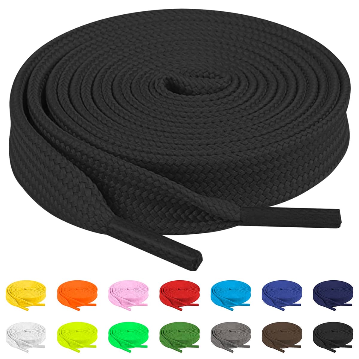 TBOC Cordones Planos para Calzado Zapatos Deportivas Zapatillas Botas Cordón Patines Fútbol Deportes [Ancho 8 mm] Compatibles con Converse Nike Adidas Panama Jack Vans — view 18