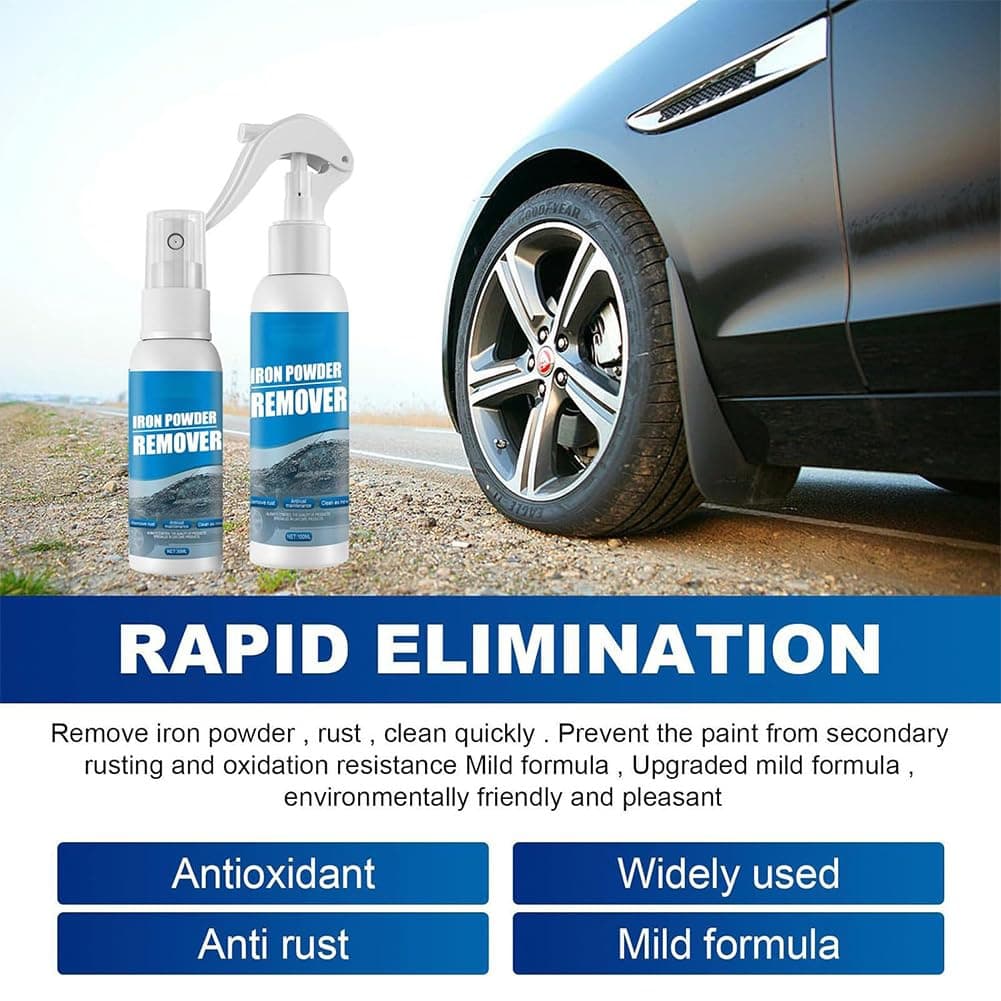 Multi-Functional Quick-Acting Rust Removal Spray, Portable Rust Remover Spray for Metal, Iron Powder Remover Sprays, Fast-Acting Formula & Easy Application, for Cars Metal Surfaces (30mi*2pcs) — view 2