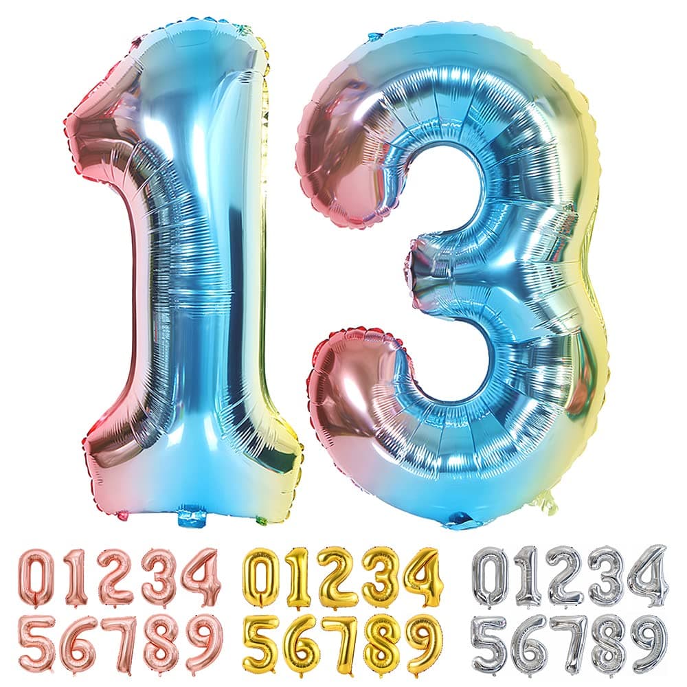 Foil Globo Número 5 Azul 40" (101cm), Inflable Helio o aire, Gigante Numeros 0-9, 10-19, 20-29, 30-100, Grande Globos Decoración para La Boda Aniversario y Cumpleaños Fiestas — view 208