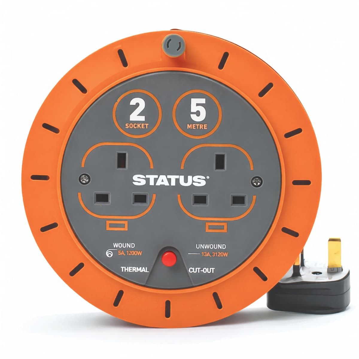 STATUS 4 Socket Cable Reel, 25m, Green, 13 Amp, Thermal Cut Out, Heavy Duty, Outdoor Extension Lead, Ideal for Garden, Workshop, DIY, Power Tools (S25M13ACR2) — view 14