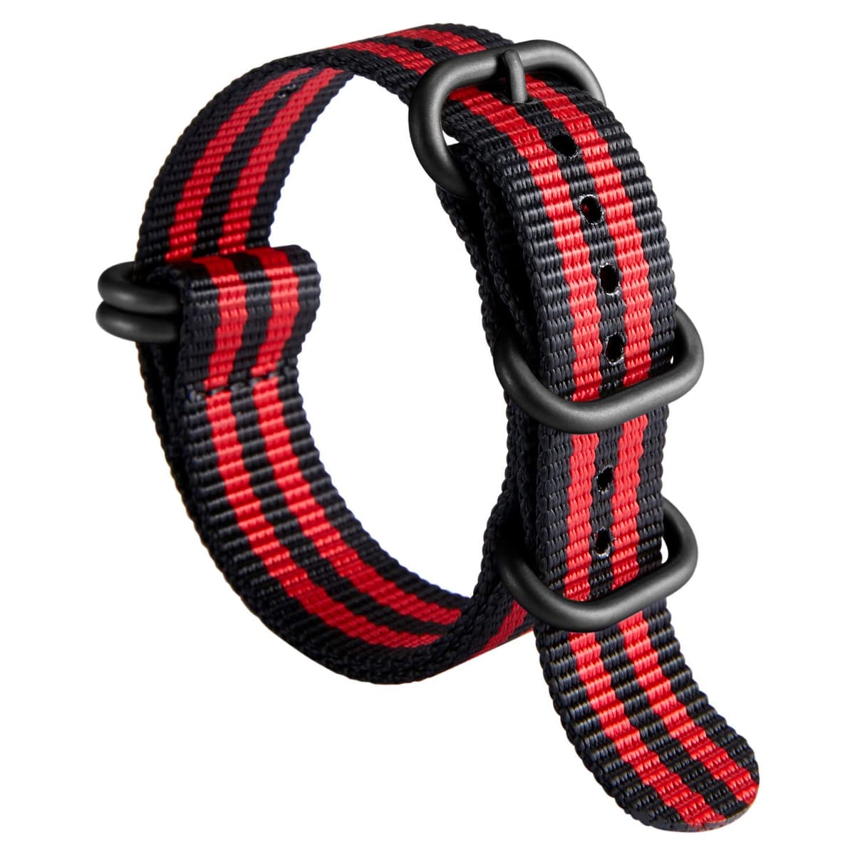 BINLUN Correa de Reloj de Nylon Military G10 Ballistic Nailon Bandas Multicolor para Hombres Mujeres 18mm 19mm 20mm 21mm 22mm 23mm 24mm con Hebilla de Acero Inoxidable Plateado/Negro — view 25