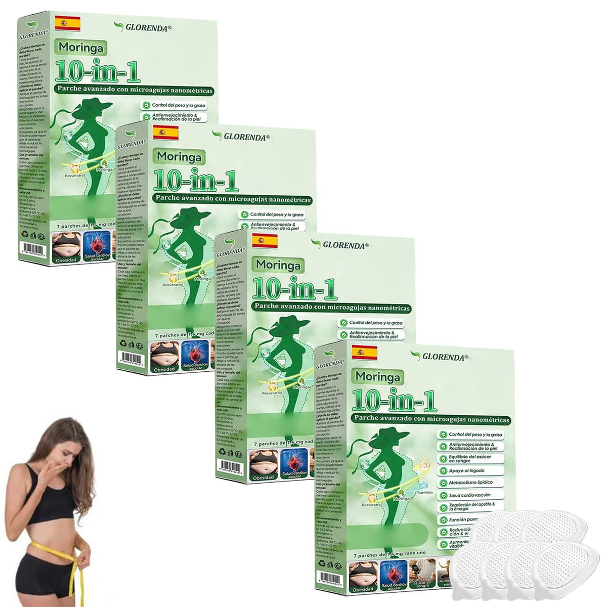 GLORENDA Moringa NAD+ Parche 10-en-1, GLORENDA Parches, para hombres y mujeres (2 Caja) — view 9